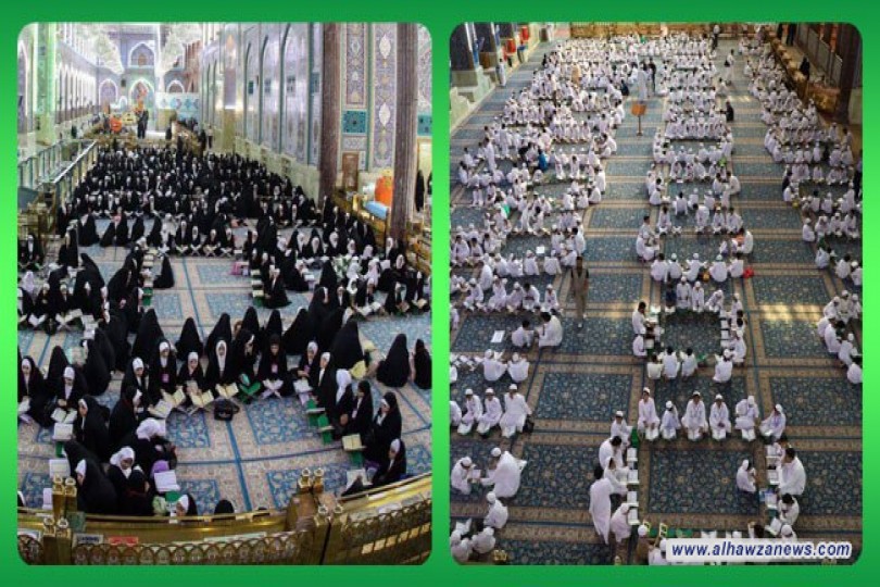 آلاف الطلبة والطالبات ينهلون من معين القرآن الكريم في الحرم الحسيني الشريف
