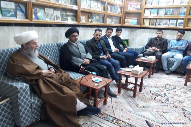مدير مؤسسة ملتقى العلم والدين الثقافية في العراق يزور سماحة الشيخ محمد صادق الكرباسي في مقر اقامته في كربلاء المقدسة